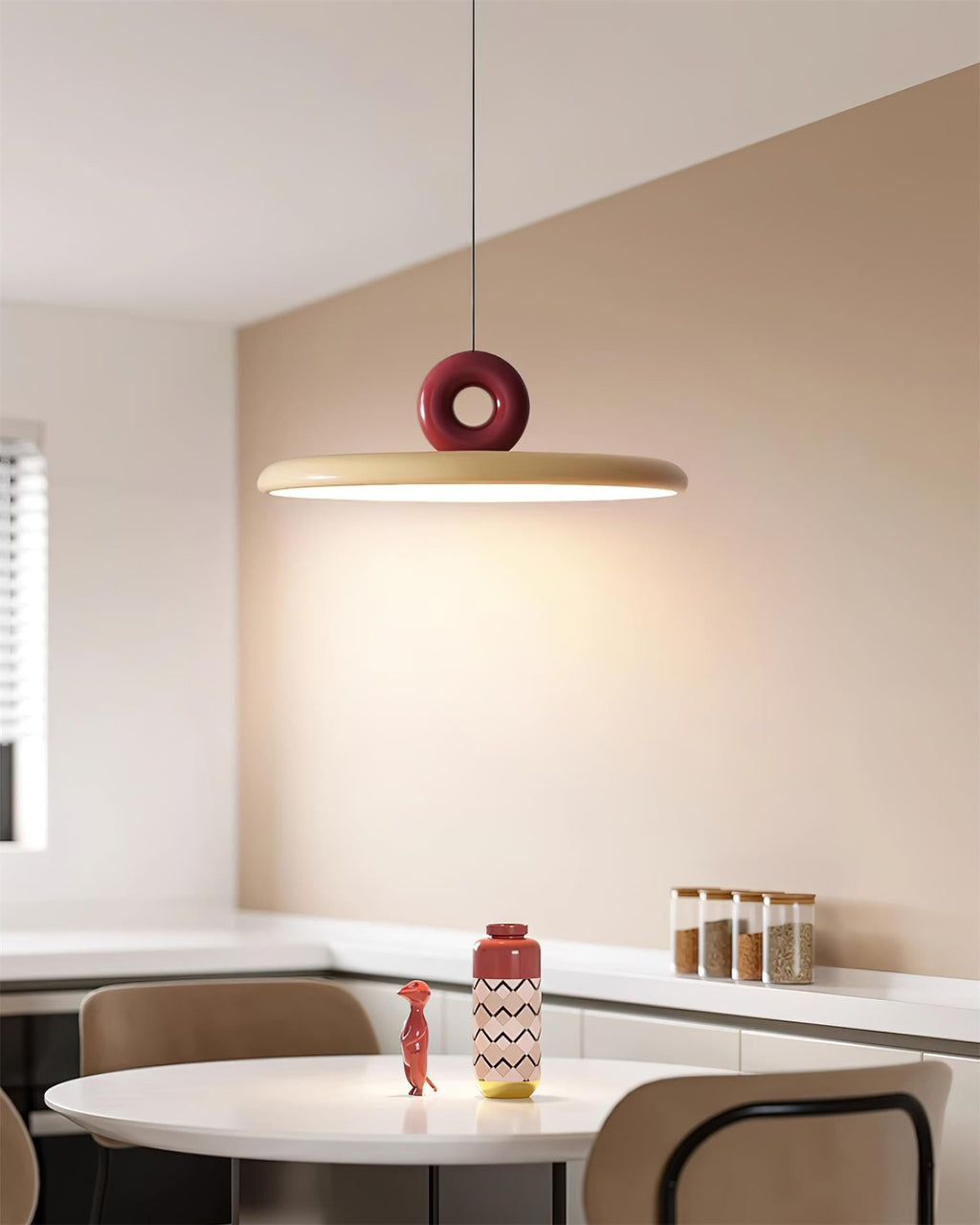 Pendant Lamp Disc with Loop Detail Ambient Minimalist | Fioriscas