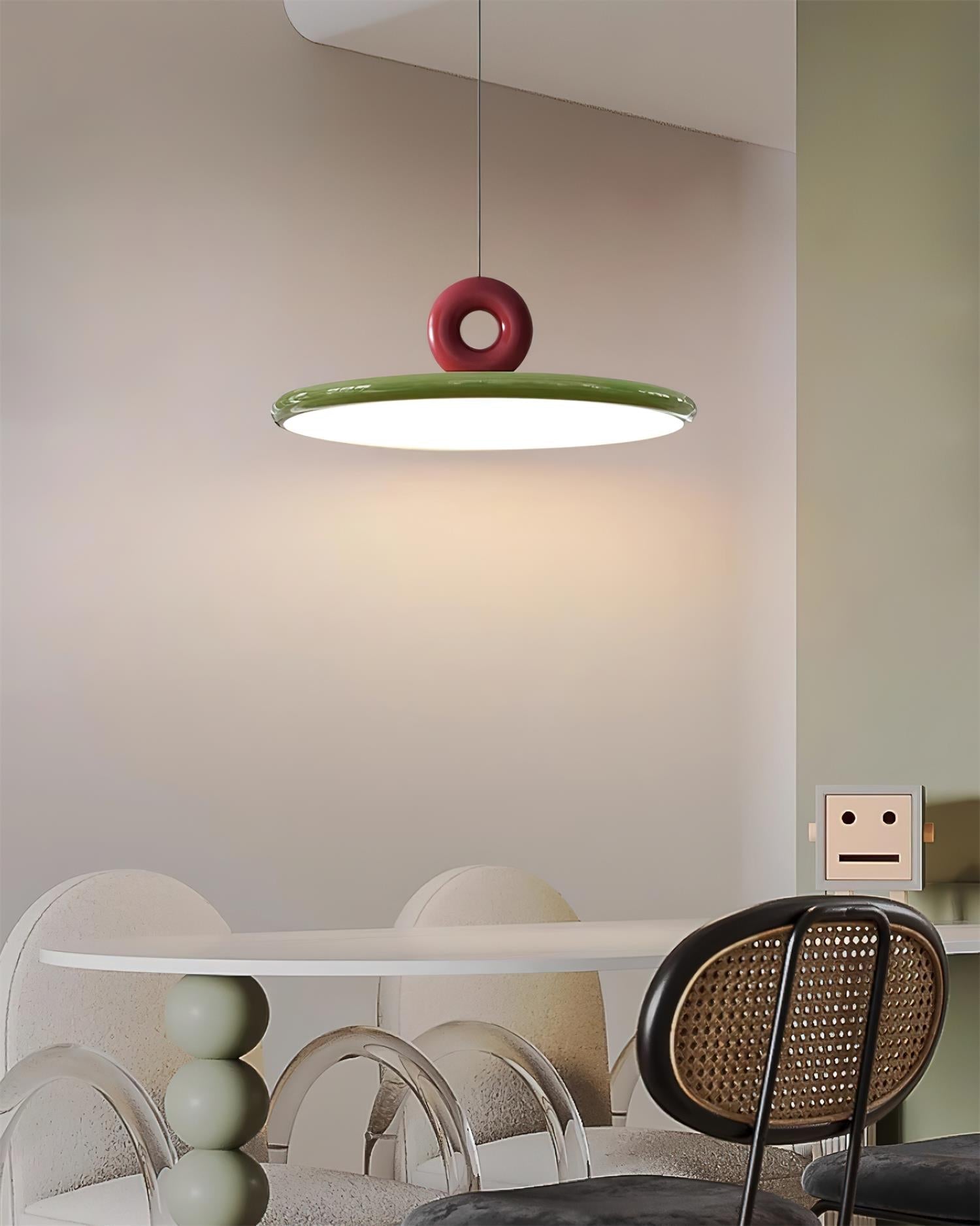Pendant Lamp Disc with Loop Detail Ambient Minimalist | Fioriscas
