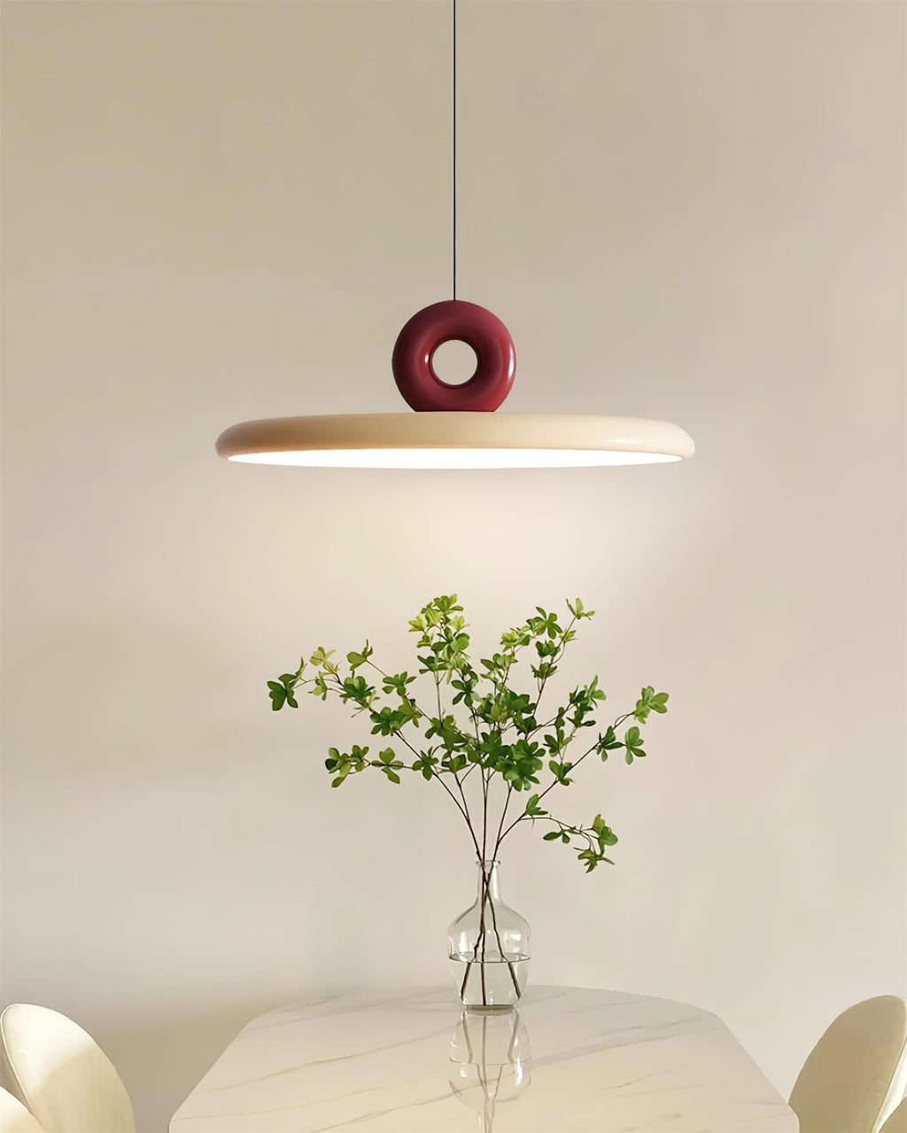 Pendant Lamp Disc with Loop Detail Ambient Minimalist | Fioriscas