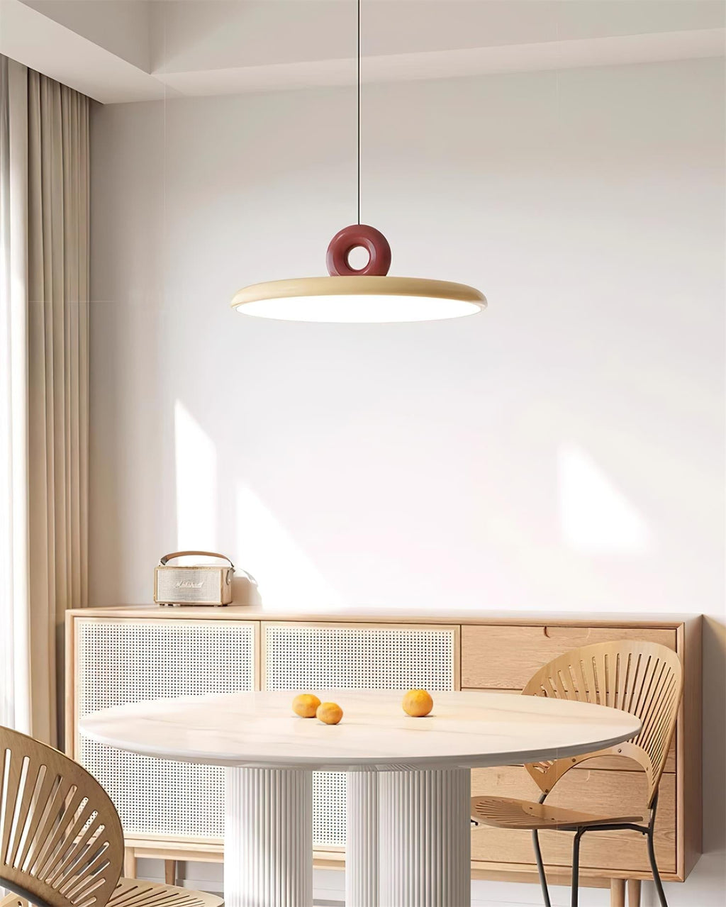 Pendant Lamp Disc with Loop Detail Ambient Minimalist | Fioriscas