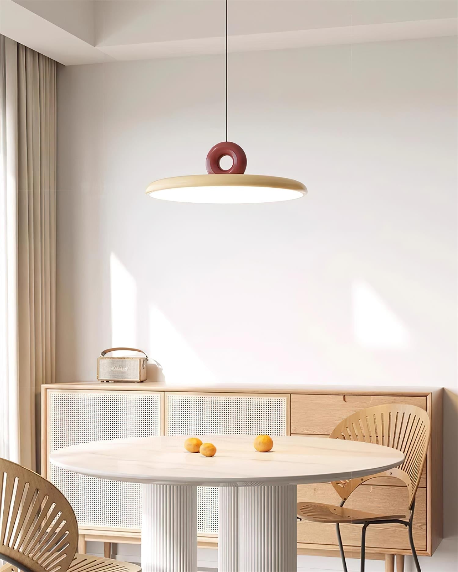 Pendant Lamp Disc with Loop Detail Ambient Minimalist | Fioriscas