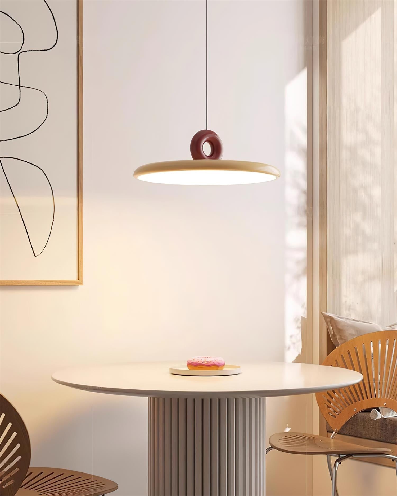 Pendant Lamp Disc with Loop Detail Ambient Minimalist | Fioriscas
