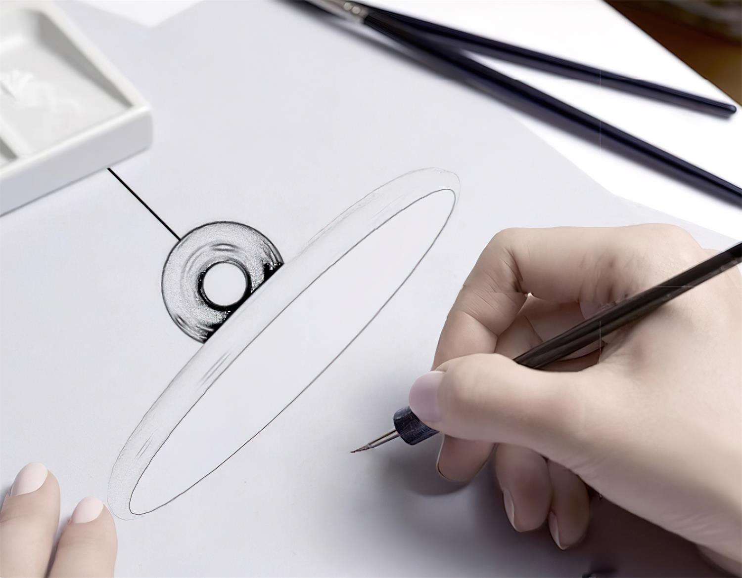 Pendant Lamp Disc with Loop Detail Ambient Minimalist | Fioriscas