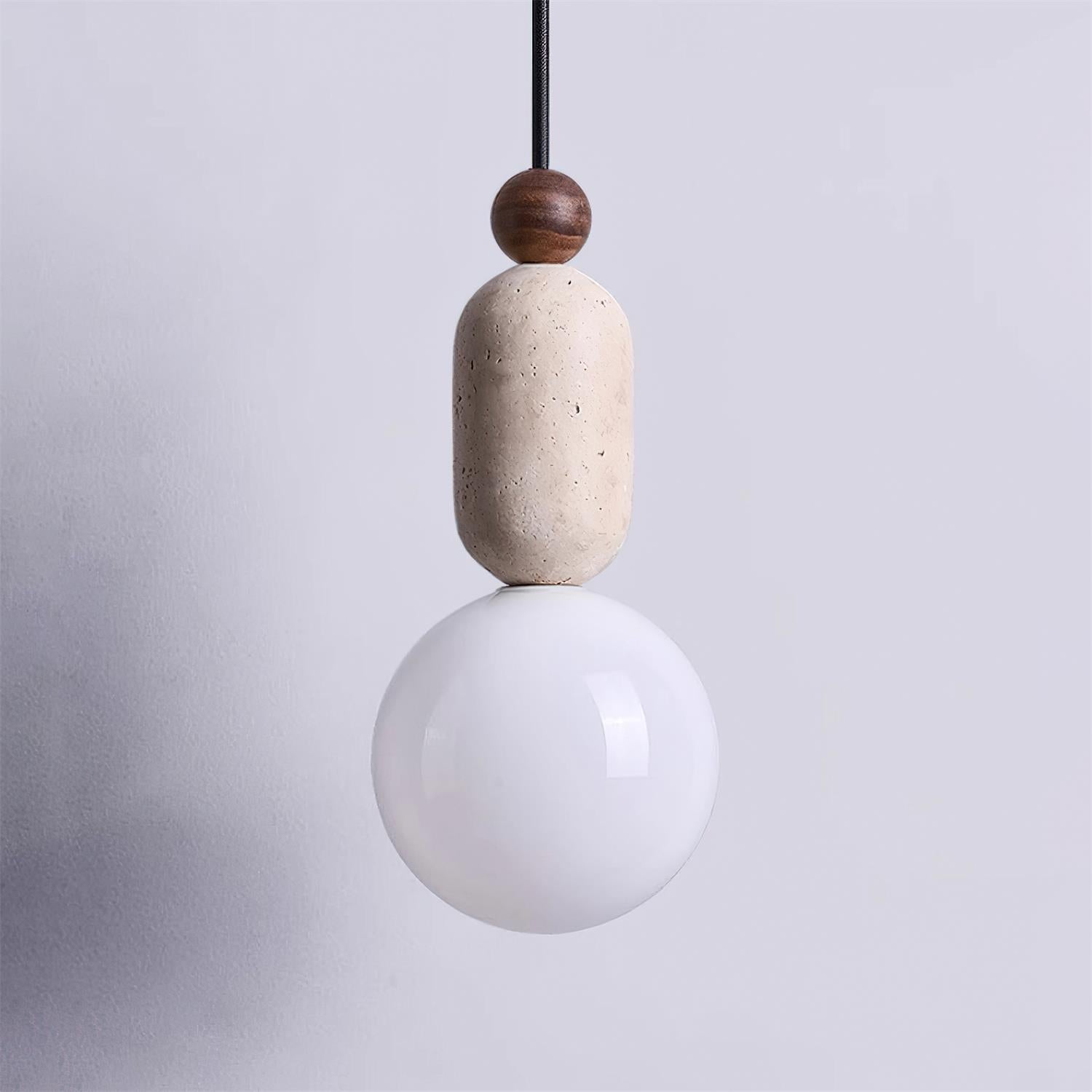 Gavon Glass & Travertine Pendant Lamp | Fioriscas