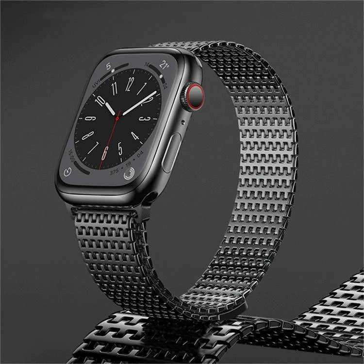 Magnetyczna stalowa bransoleta do Apple Watch od Vellaro, wzór Domino Link