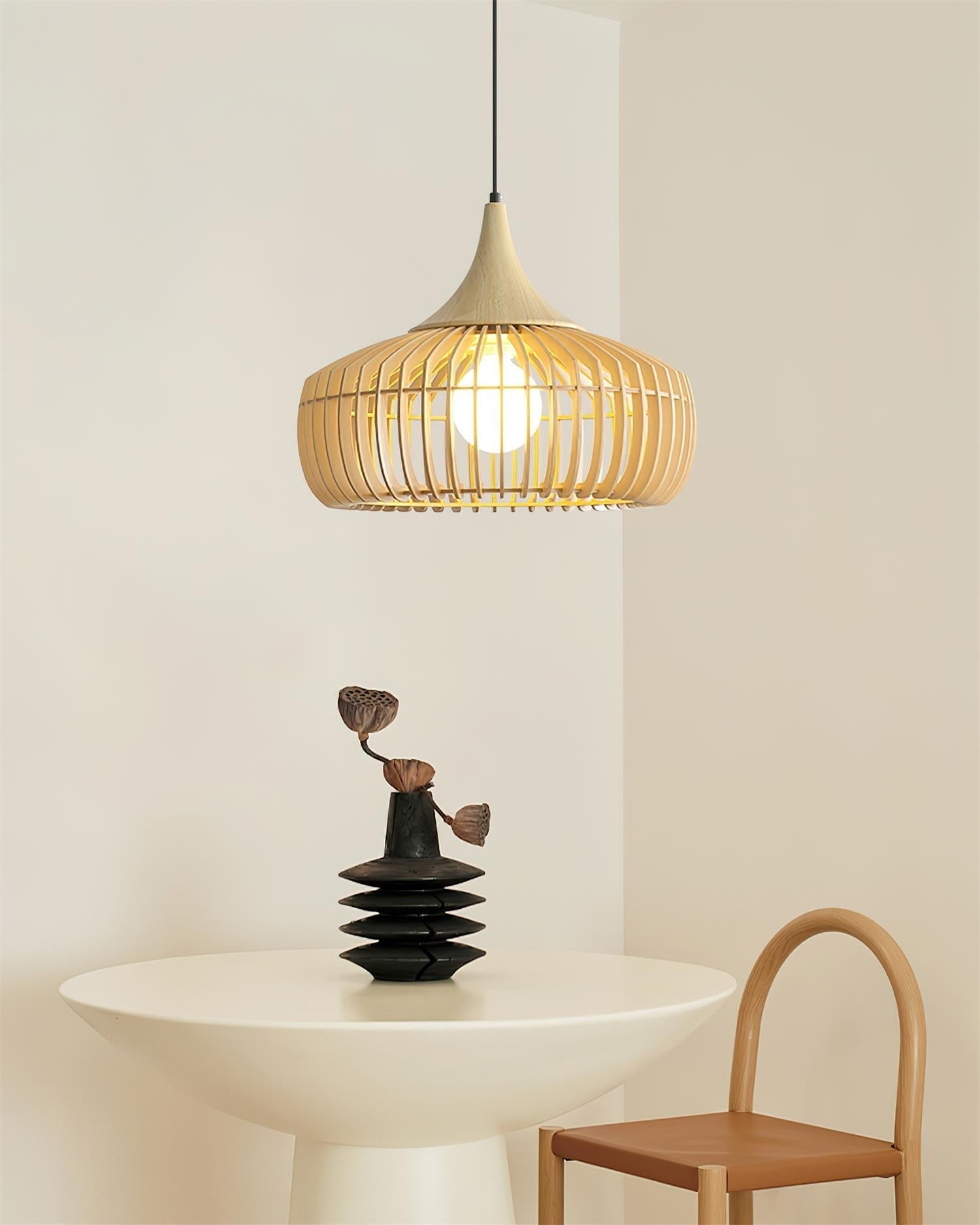 Zivora Natural Bamboo Rattan Pendant Light | Fioriscas