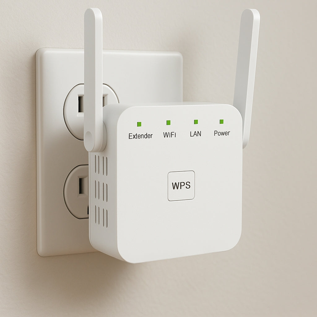 Kaksitaajuuksinen WiFi-verkon kantamanlaajennin kotiin ja puutarhaan, AeroLink, jopa 1200 Mbps