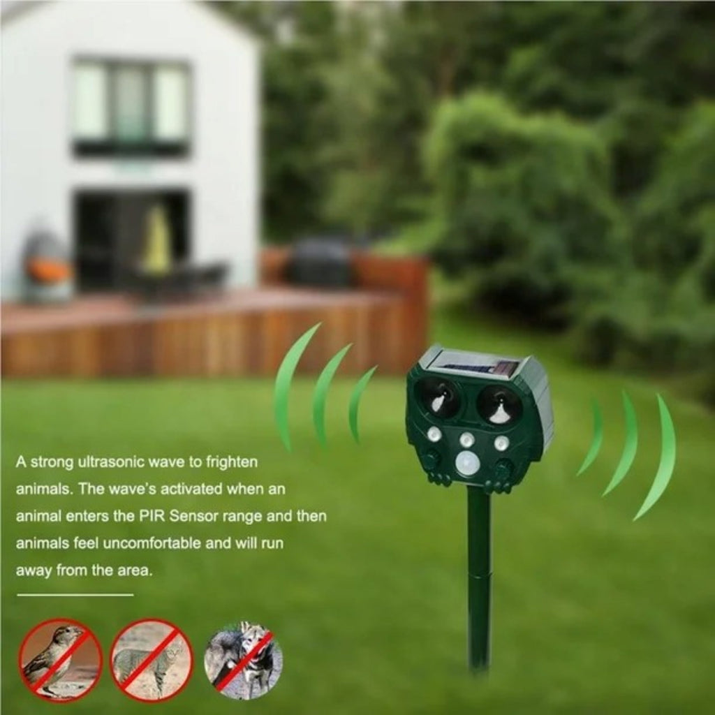 Ahuyentador solar ultrasónico VerdantWave para gatos, zorros y palomas