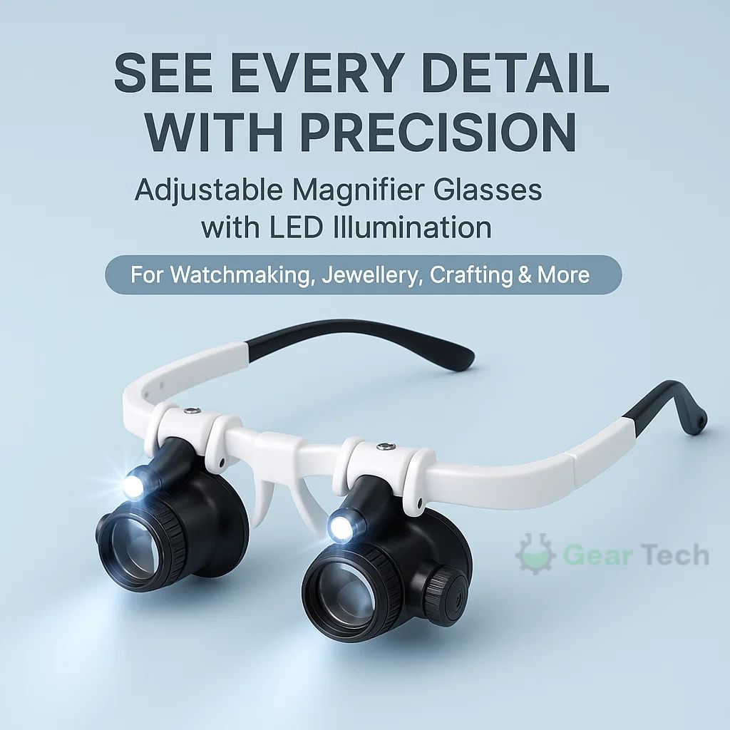 ClariVue LED Magnifier Glasses With 8x-23x Zoom And Brightness Control