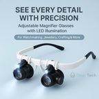 ClariVue LED Magnifier Glasses With 8x-23x Zoom And Brightness Control