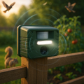 Disuasor ultrasónico solar contra aves y pájaros carpinteros para jardines