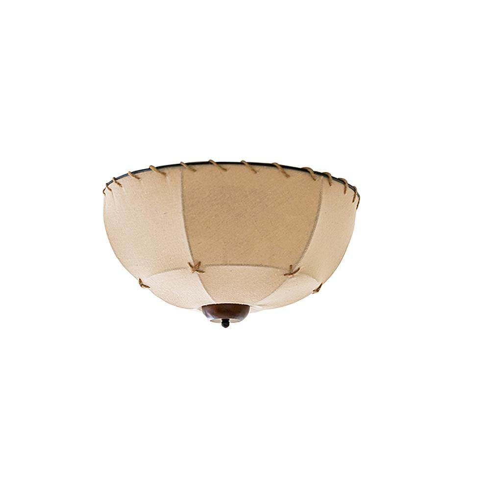 Ceiling Light Handcrafted Shade Wood and Fabric Rustic Fixture | Fioriscas