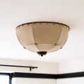 Ceiling Light Handcrafted Shade Wood and Fabric Rustic Fixture | Fioriscas