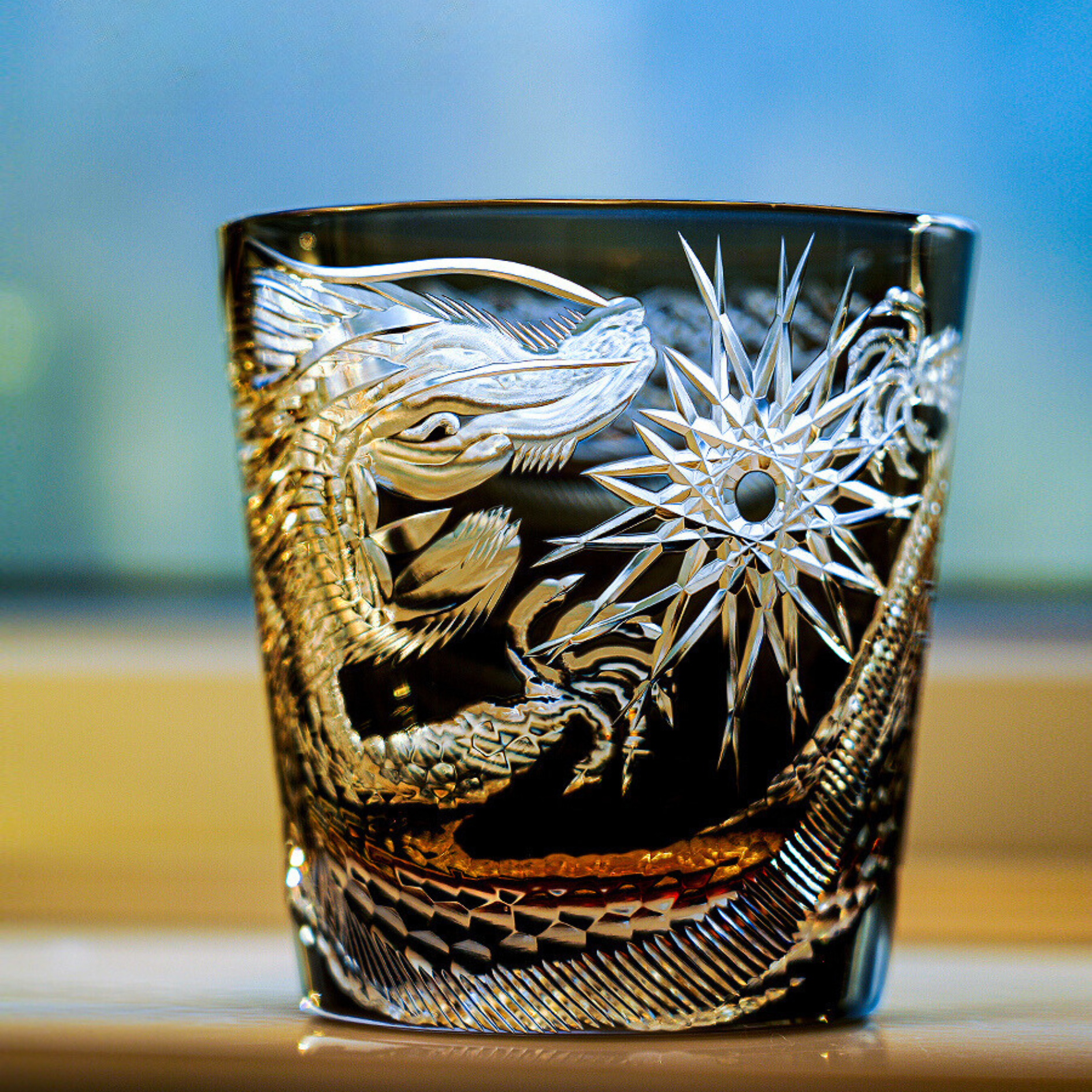 Copo de Whisky Takumi Soaring Dragon Crystal, Caixa de Madeira