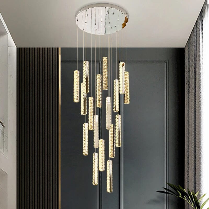 Crystal Chandelier With LED Lighting for Stairwells and Entryways, Orabella