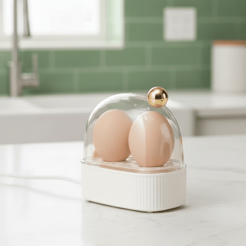 Cozedor e escalfador elétrico de ovos com três níveis de calor ajustáveis - Fioriscas