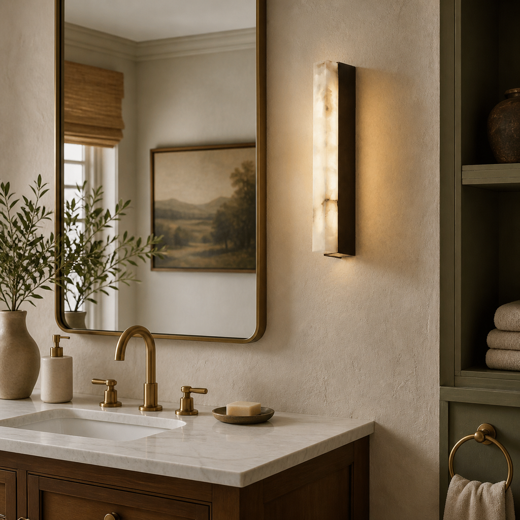 NovaLume Alabaster-Wandleuchte mit Marmor-Finish-Edition