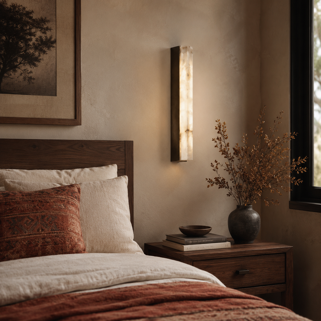 NovaLume Alabaster-Wandleuchte mit Marmor-Finish-Edition