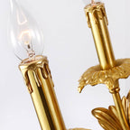 Antique Brass Chandelier, Vintage Gold Ceiling Light For Dining & Living
