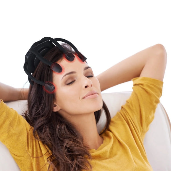Zentara-Kopf­massagegerät mit Akupressur-Noppen und sanfter Vibration