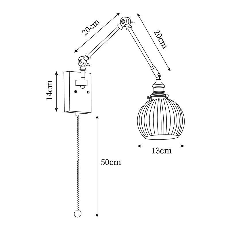 Brione Vintage Adjustable  Swing Arm Wall Lamp | Fioriscas