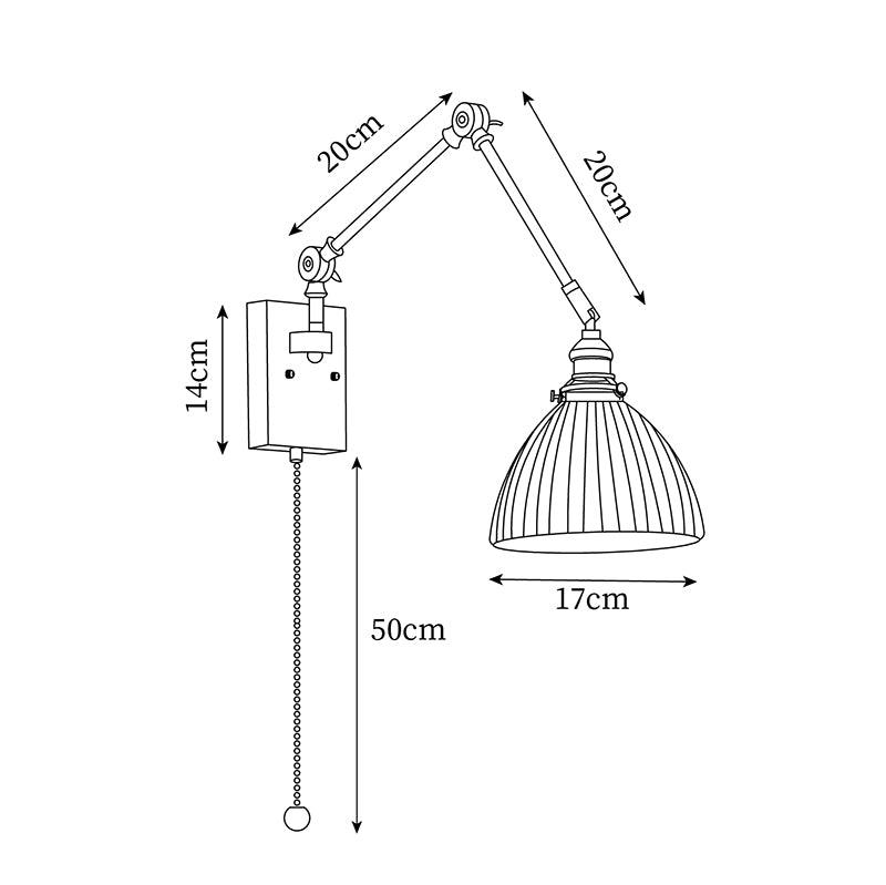 Brione Vintage Adjustable  Swing Arm Wall Lamp | Fioriscas