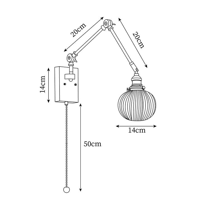 Brione Vintage Adjustable  Swing Arm Wall Lamp | Fioriscas