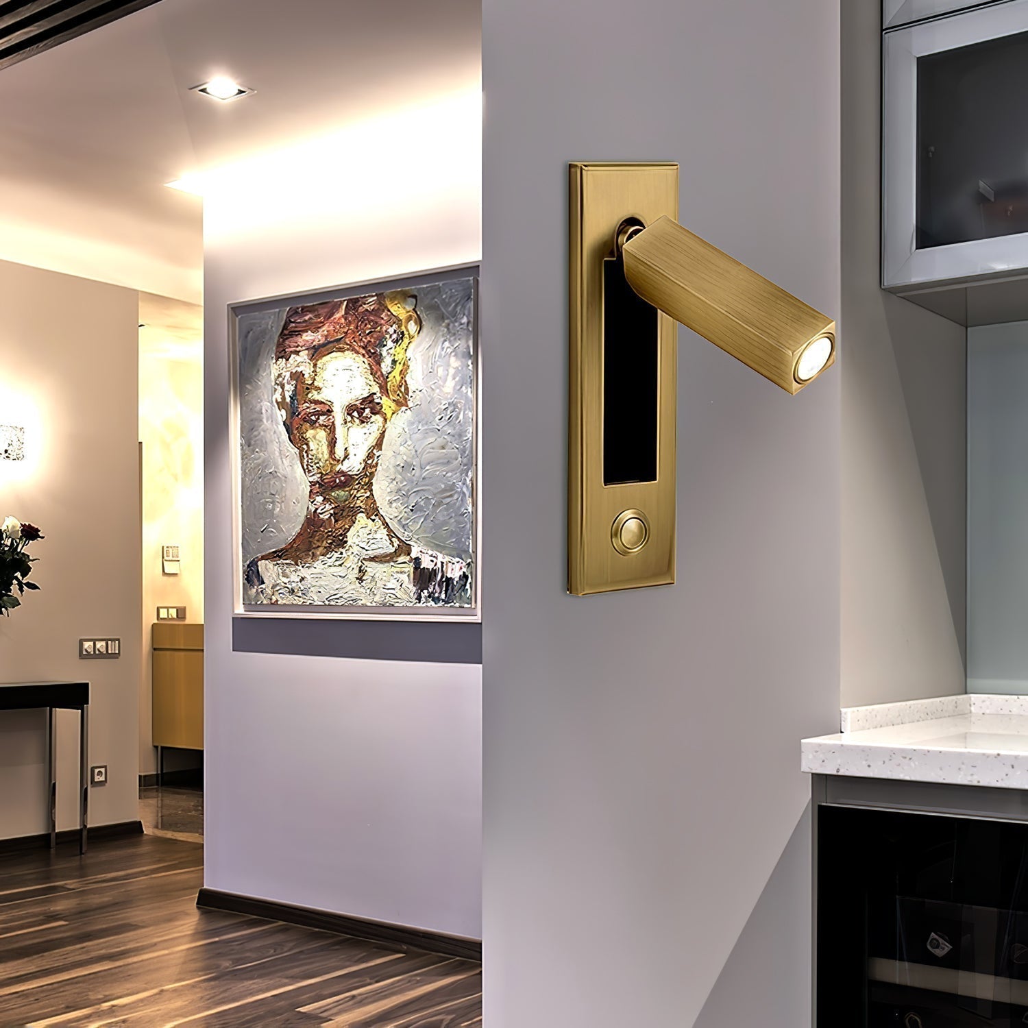 Nástěnná lampa VeraLume s nočním čtecím světlem, vestavěné LED osvětlení