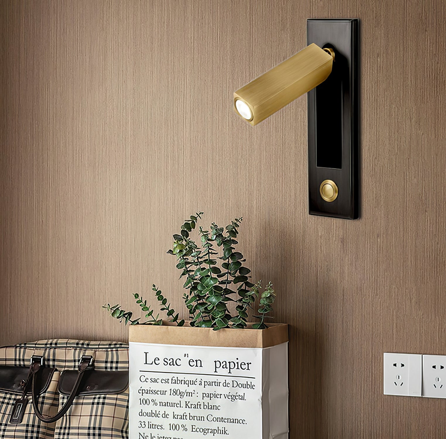 Nástěnná lampa VeraLume s nočním čtecím světlem, vestavěné LED osvětlení