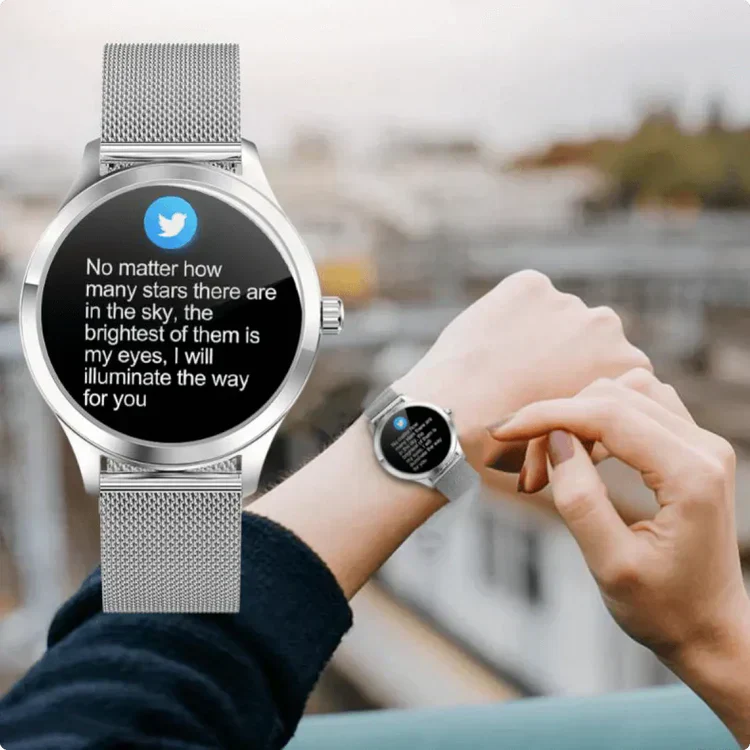 AstraNova Luxe Smartwatch For Women With Crystal Display And Health Tracking
