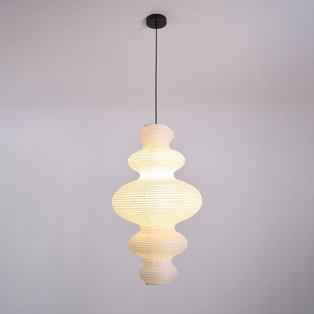 Luminous Rice Paper Pendant Lamp Sculptural Ceiling Light For Ambient Rooms