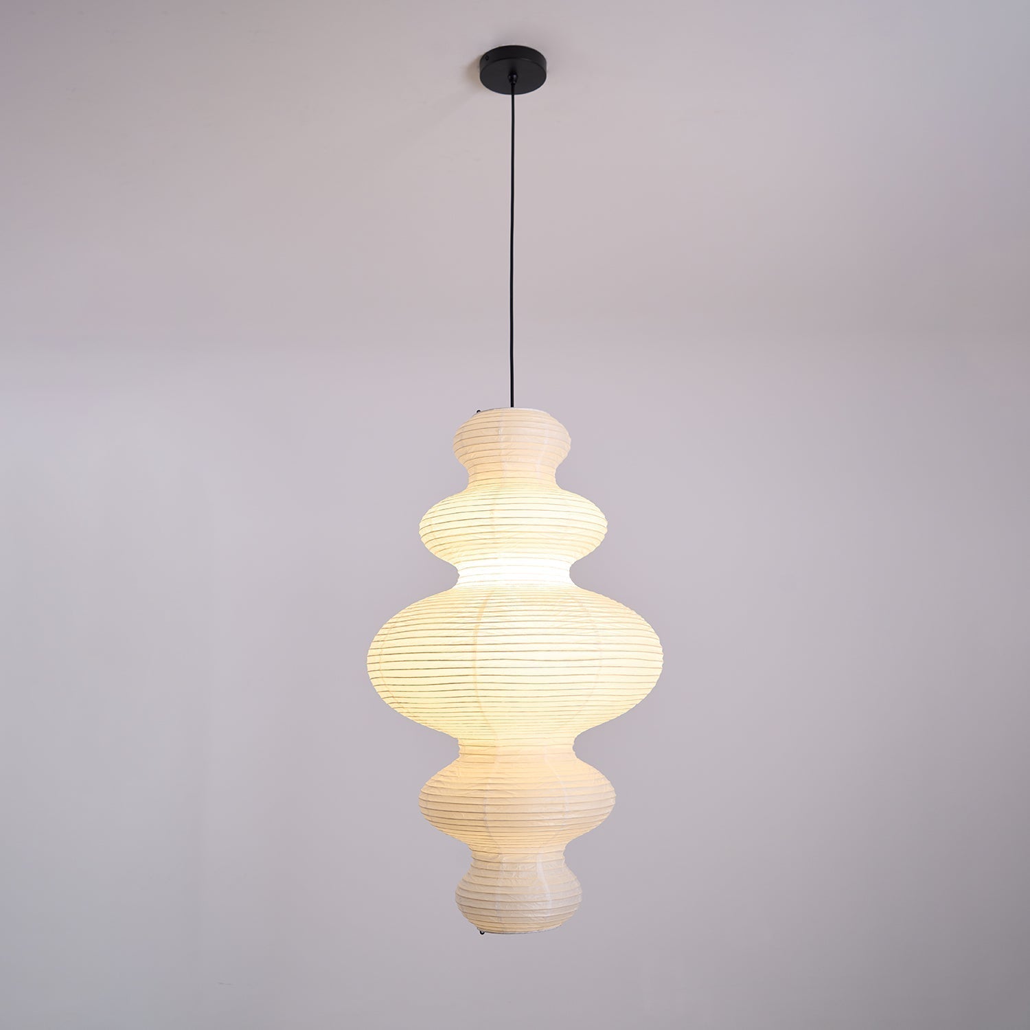 Luminous Rice Paper Pendant Lamp Sculptural Ceiling Light For Ambient Rooms