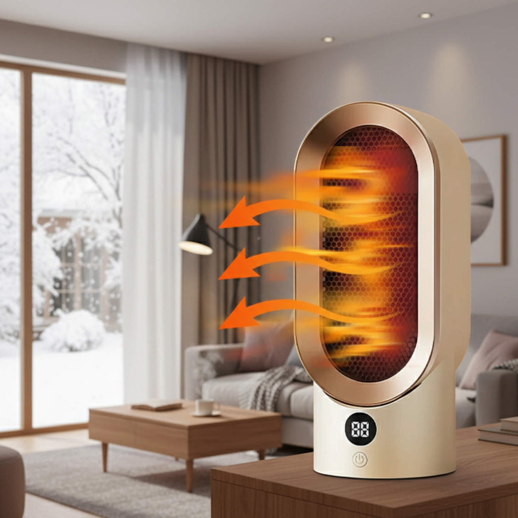 ThermaLite Compact -keraaminen tilanlämmitin, hiljainen 800 W:n digitaalinen termostaatti