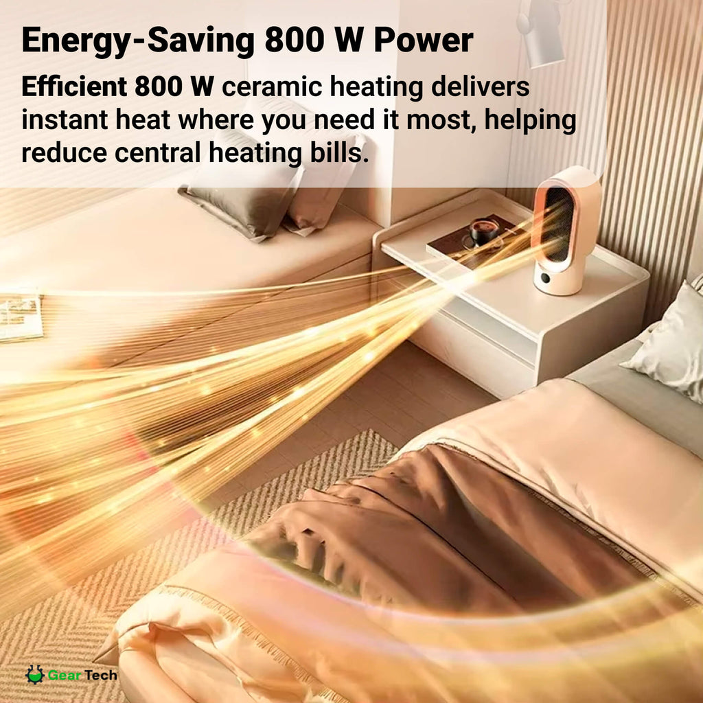 ThermaLite Compact -keraaminen tilanlämmitin, hiljainen 800 W:n digitaalinen termostaatti