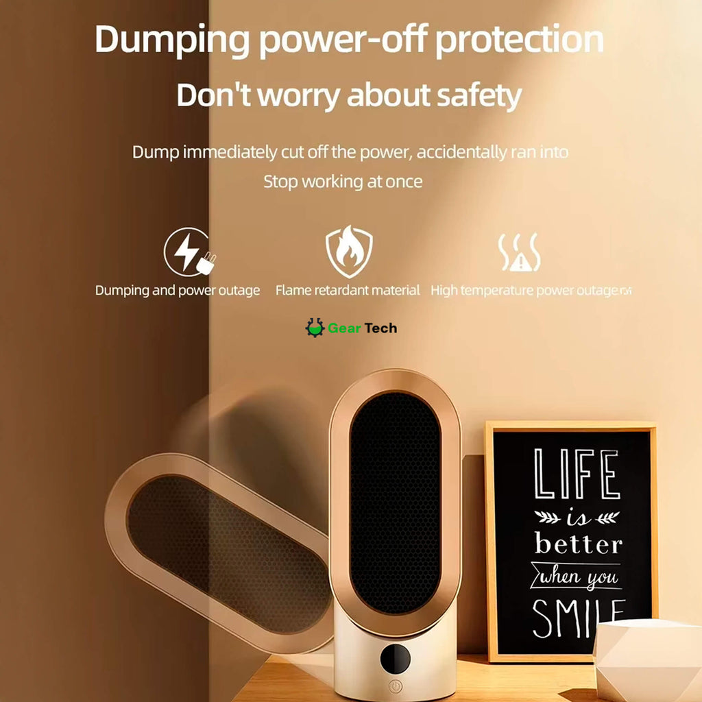 ThermaLite Compact -keraaminen tilanlämmitin, hiljainen 800 W:n digitaalinen termostaatti