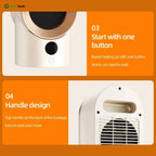 ThermaLite Compact -keraaminen tilanlämmitin, hiljainen 800 W:n digitaalinen termostaatti