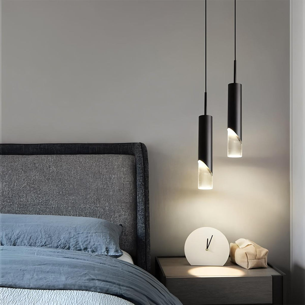 NovaLume Modern Pendant Light With Aluminum Body Acrylic Shade And Adjustable Cord