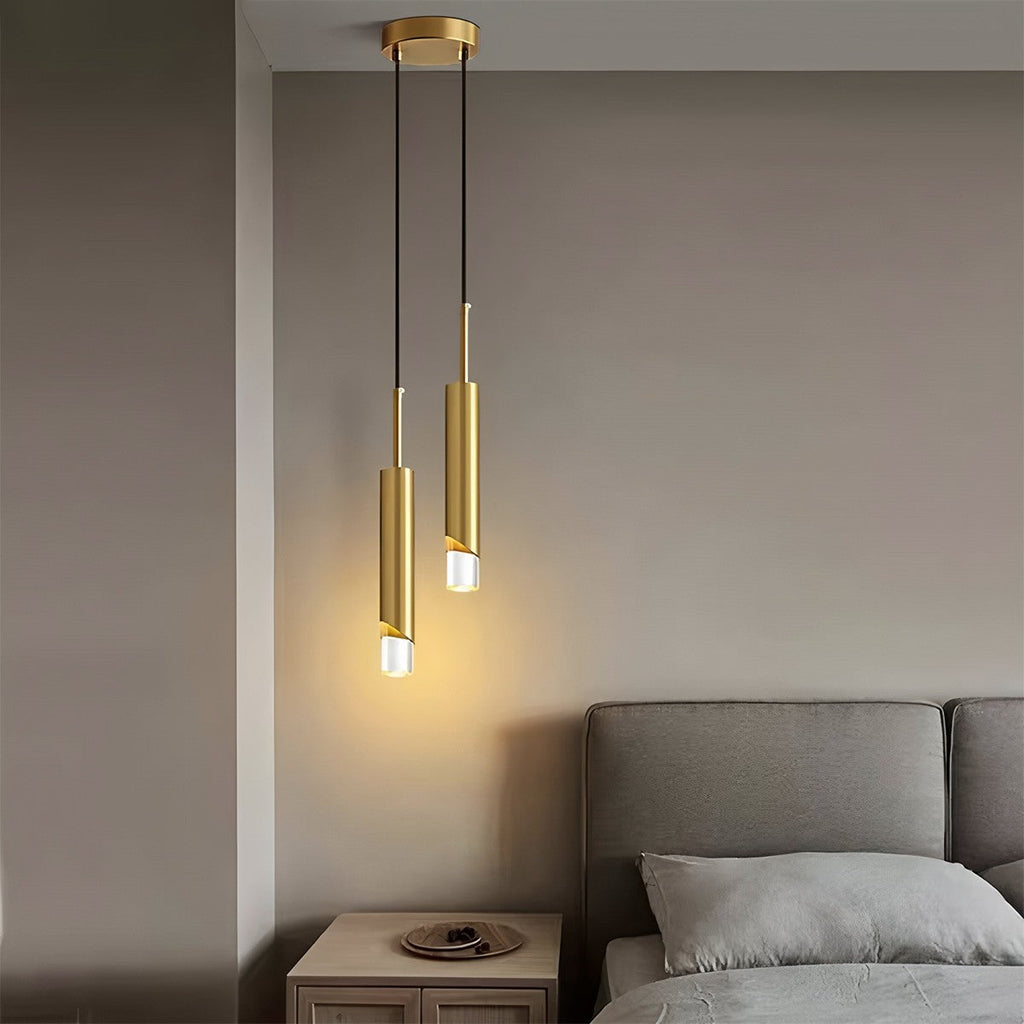 NovaLume Modern Pendant Light With Aluminum Body Acrylic Shade And Adjustable Cord