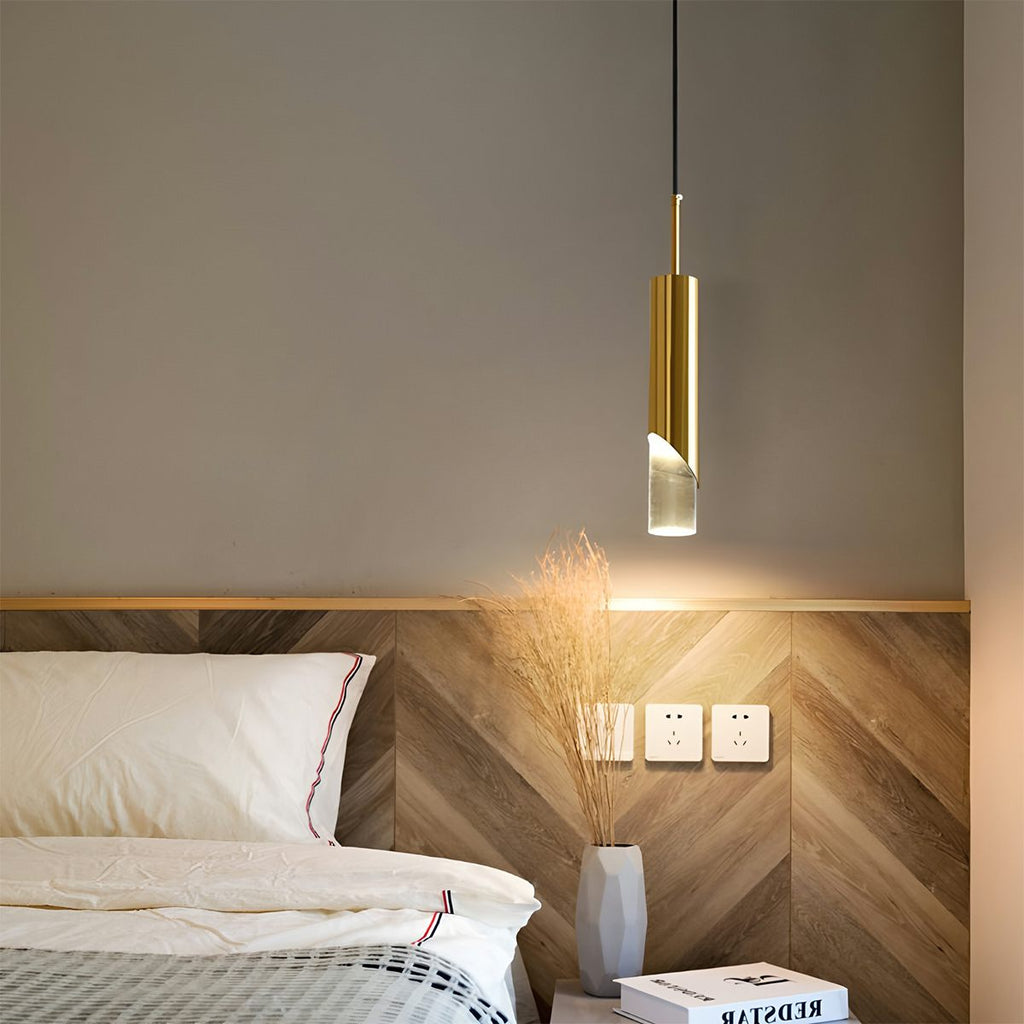 NovaLume Modern Pendant Light With Aluminum Body Acrylic Shade And Adjustable Cord