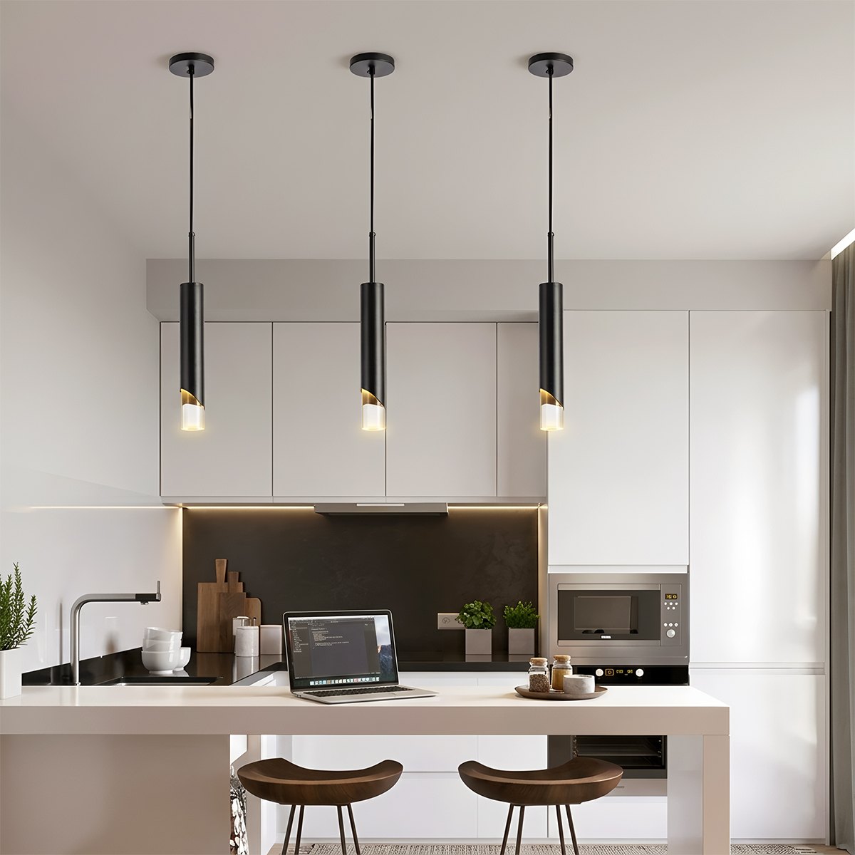NovaLume Modern Pendant Light With Aluminum Body Acrylic Shade And Adjustable Cord