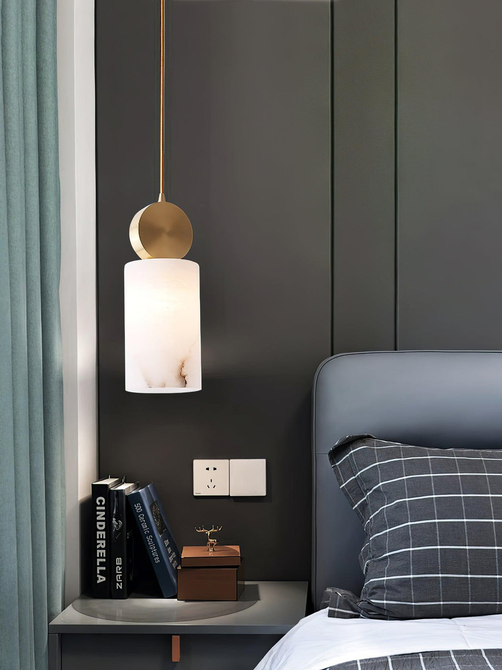 Lyrindis Cylinder Alabaster Pendant Light | Fioriscas