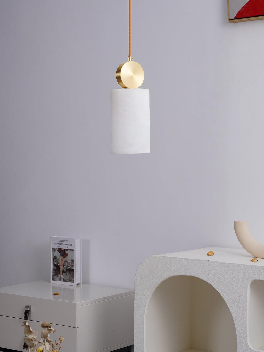 Lyrindis Cylinder Alabaster Pendant Light | Fioriscas