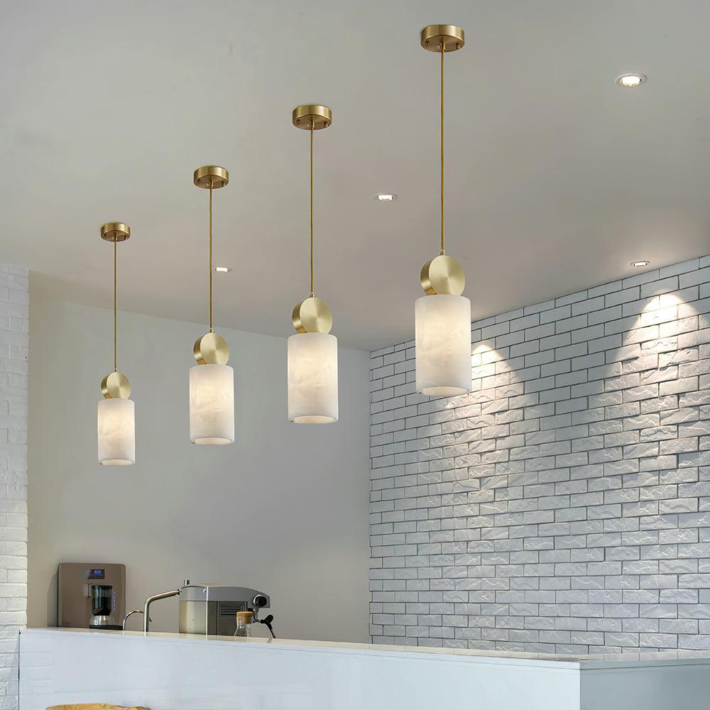 Lyrindis Cylinder Alabaster Pendant Light | Fioriscas