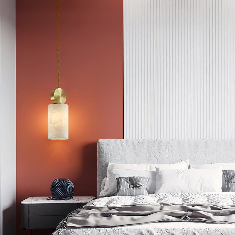 Lyrindis Cylinder Alabaster Pendant Light | Fioriscas