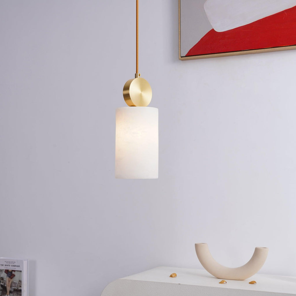 Lyrindis Cylinder Alabaster Pendant Light | Fioriscas