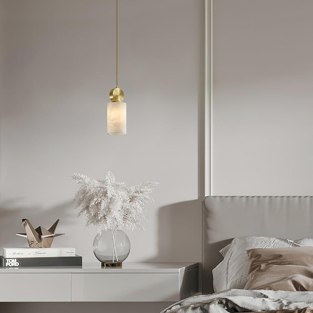 Lyrindis Cylinder Alabaster Pendant Light | Fioriscas