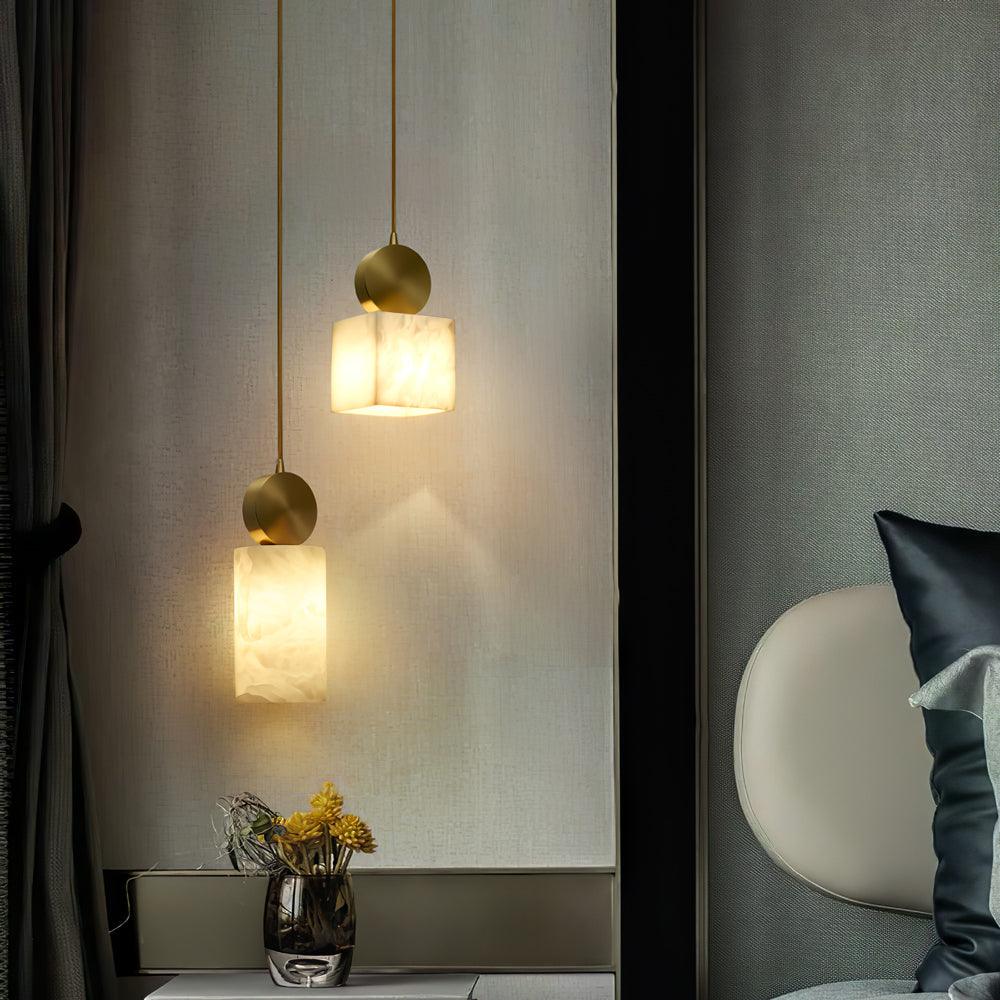 Lyrindis Cylinder Alabaster Pendant Light | Fioriscas