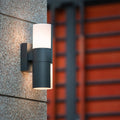 Ray Modern Cylindrical Metal/ Rotatable Outdoor Waterproof Wall Lamp, Black/White | Fioriscas