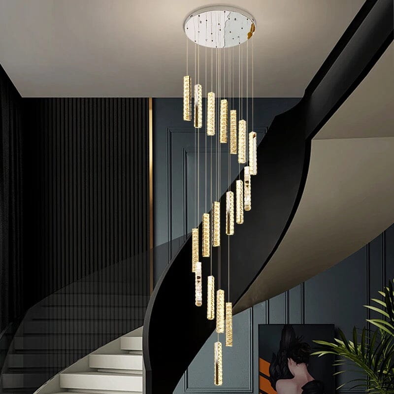 Crystal Chandelier With LED Lighting for Stairwells and Entryways, Orabella