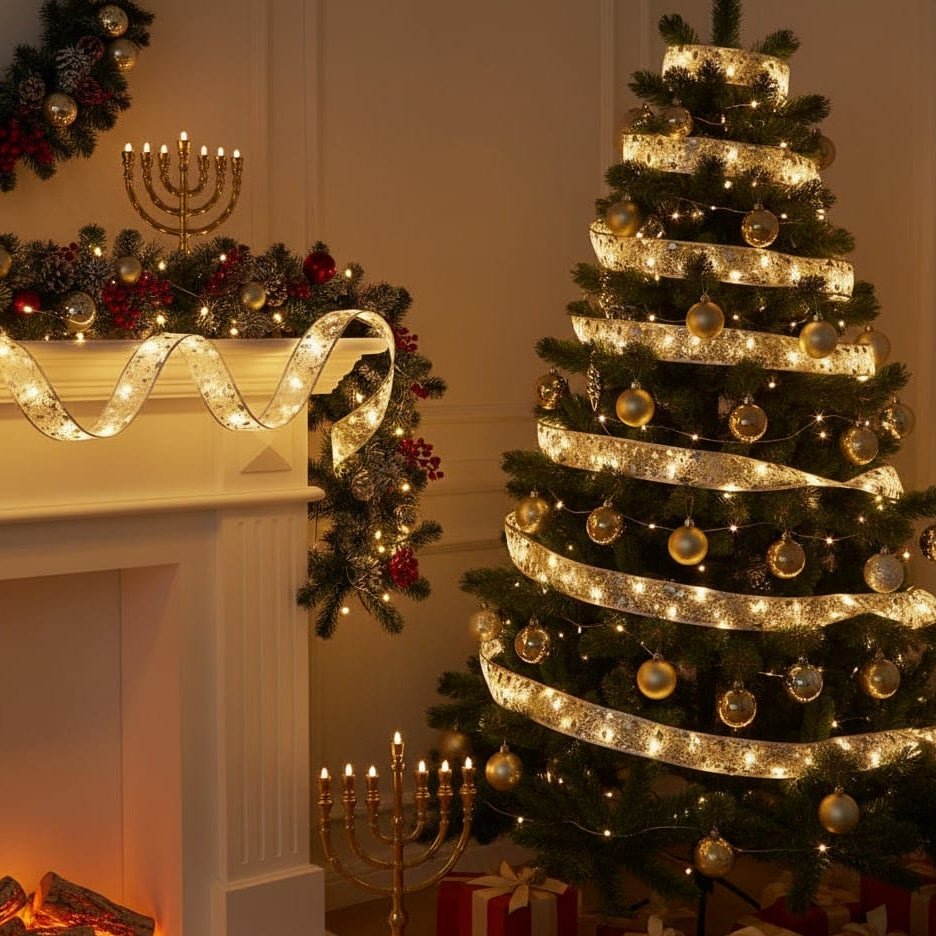 Dobbeltlags LED-lysslynge for juletre - Fioriscas